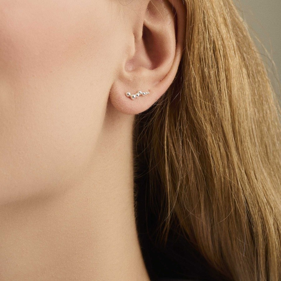 Pernille Corydon Ohrstecker Earclimber Glint, Vergoldet | Ohrringe