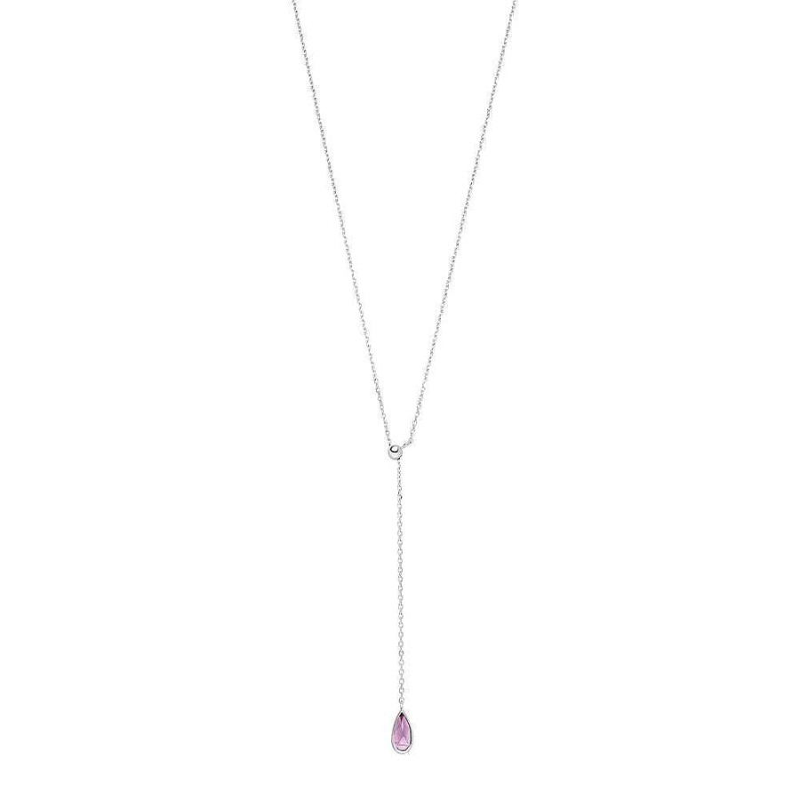 Leaf Kette Y-Gem Drop, Amethyst, Silber | Ketten