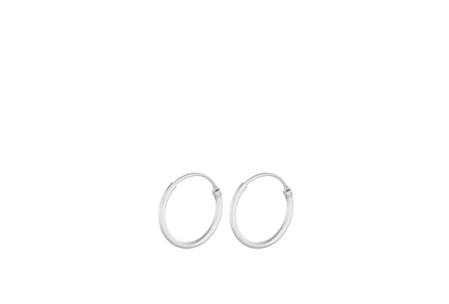 Pernille Corydon Creolen Tiny Plain Hoops, Silber | Ohrringe