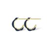 Jeberg Jewellery Creolen Balance Enamel Blue Hoops, Vergoldet | Ohrringe