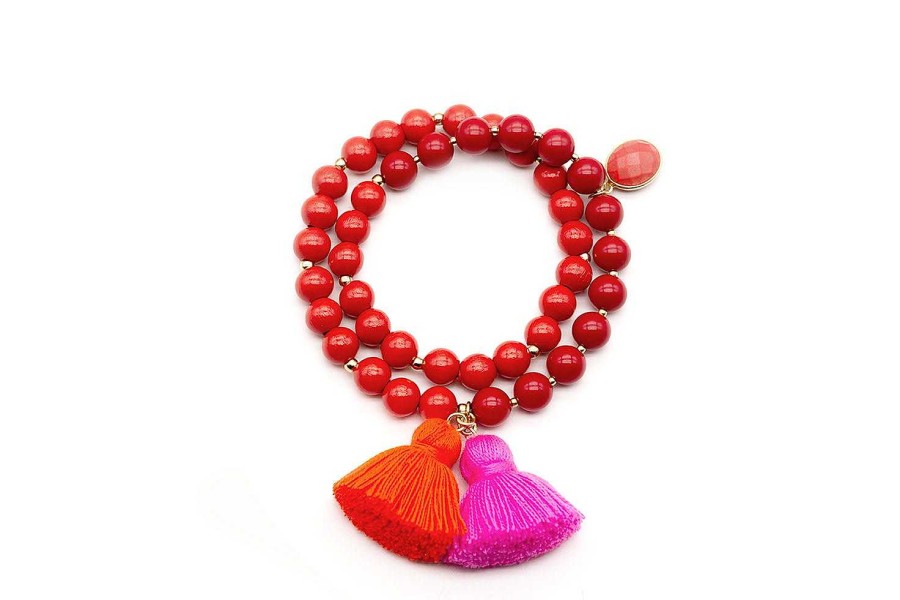 Schmückstück Armband Mala Twin Bloody Mary, Vergoldet | Armb Nder