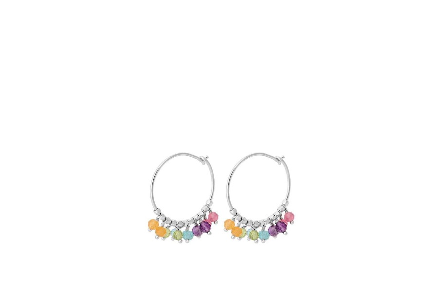 Pernille Corydon Creolen Rainbow Hoops, Silber | Ohrringe