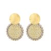 LOTT.gioielli Ohrringe Isabella Circle Abacus Double Stone, L, Champagne, Vergoldet | Ohrringe