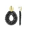 LOTT.gioielli Ohrringe Open Drop Irregular, Black, Vergoldet | Ohrringe