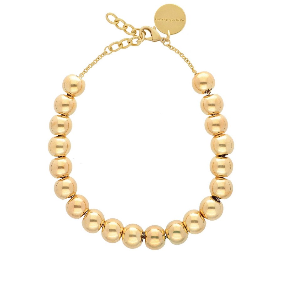 Vanessa Baroni Kette Small Beads Short, Gold, Vergoldet | Ketten