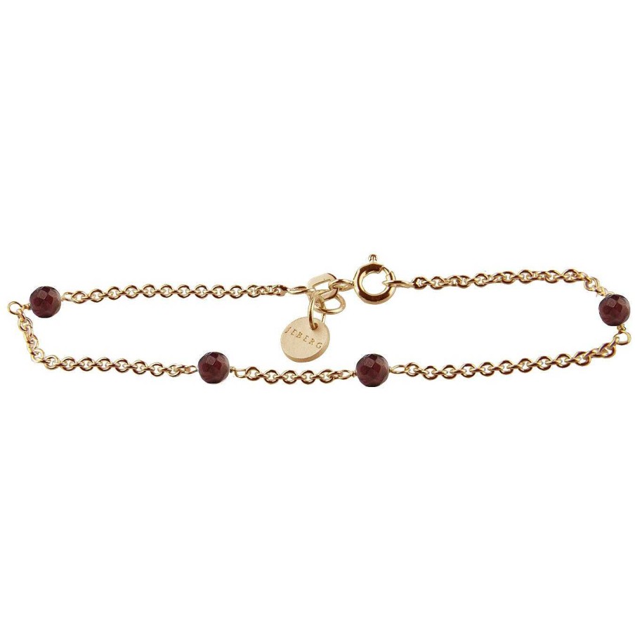 Jeberg Jewellery Armband Love Eye - Red Garnet, Vergoldet | Armb Nder