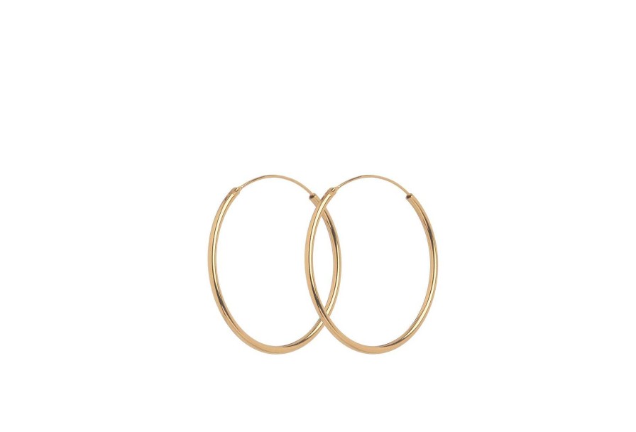 Pernille Corydon Creolen Plain Hoops, Vergoldet | Ohrringe