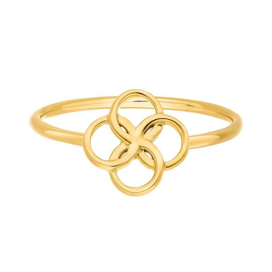 Leaf Ring Clover Charm, Vergoldet | Ringe