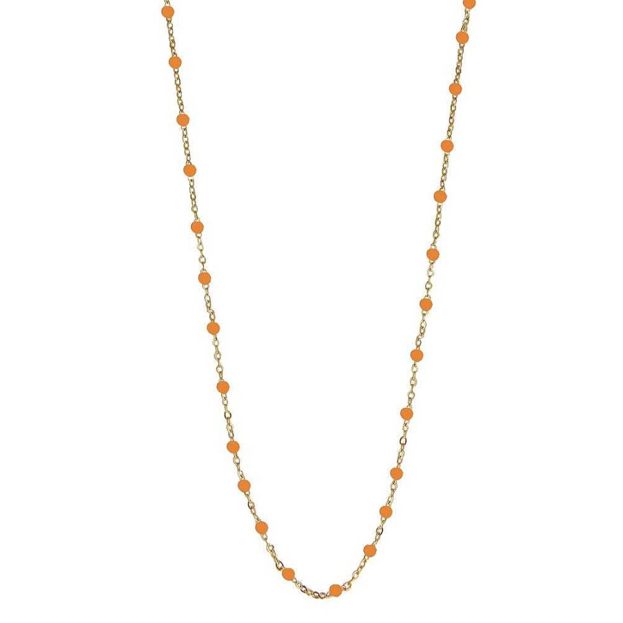 Jeberg Jewellery Kette Ivy Beaded Orange, Vergoldet | Ketten