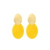 LOTT.gioielli Ohrringe Celia Closed Oval, S, Marble Orange, Vergoldet | Ohrringe