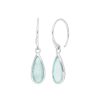 Leaf Ohrringe Gem Drop, Aqua Chalzedon, Silber | Ohrringe