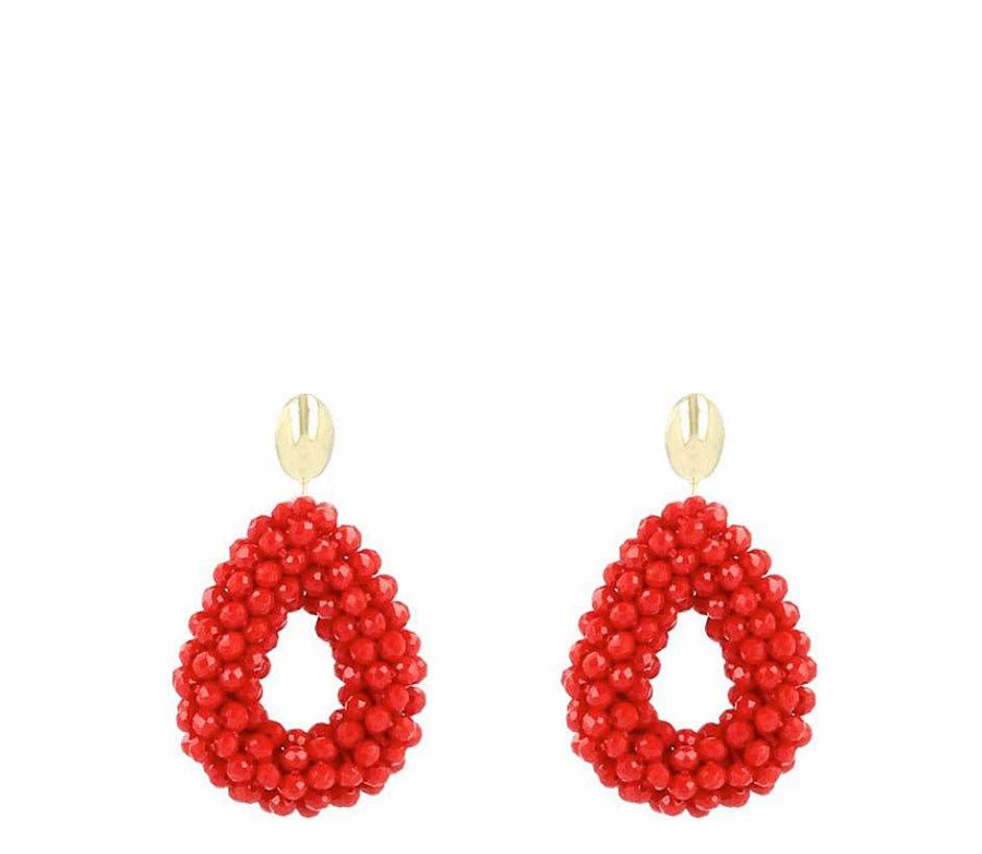 LOTT.gioielli Ohrringe Berry Drop, Red, S, Stecker, Vergoldet | Ohrringe