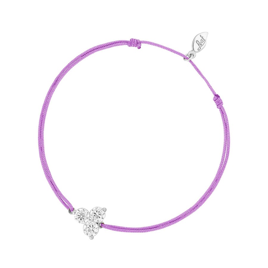 Leaf Armband Triple Zirkonia, Violett, Silber | Armb Nder