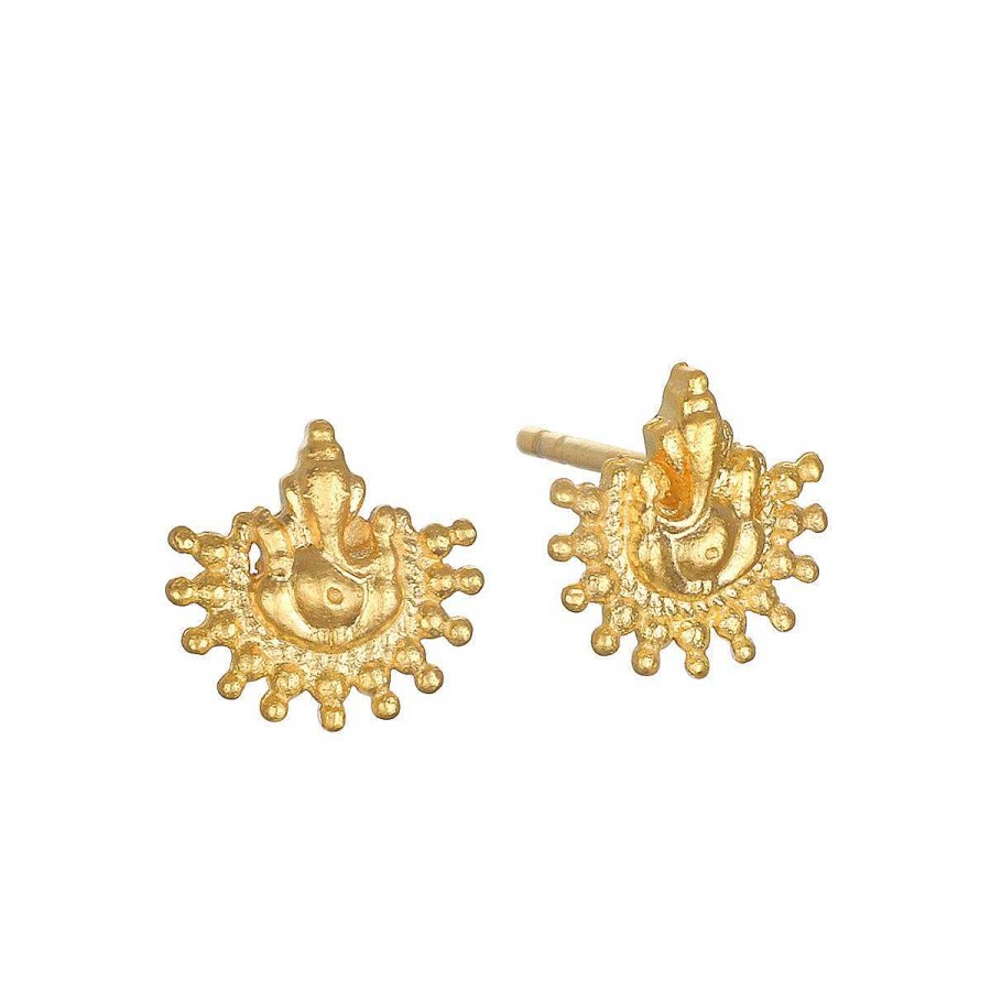 Satya Jewelry Ohrstecker Radiant Light Ganesha, Vergoldet | Ohrringe